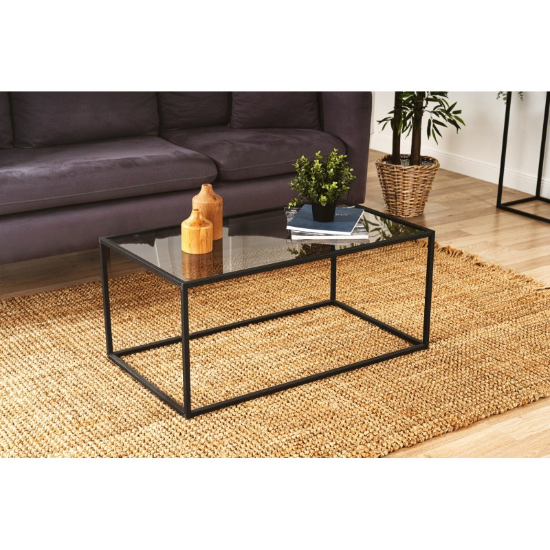Coffee Table Lizbon - Smoked Glass Black