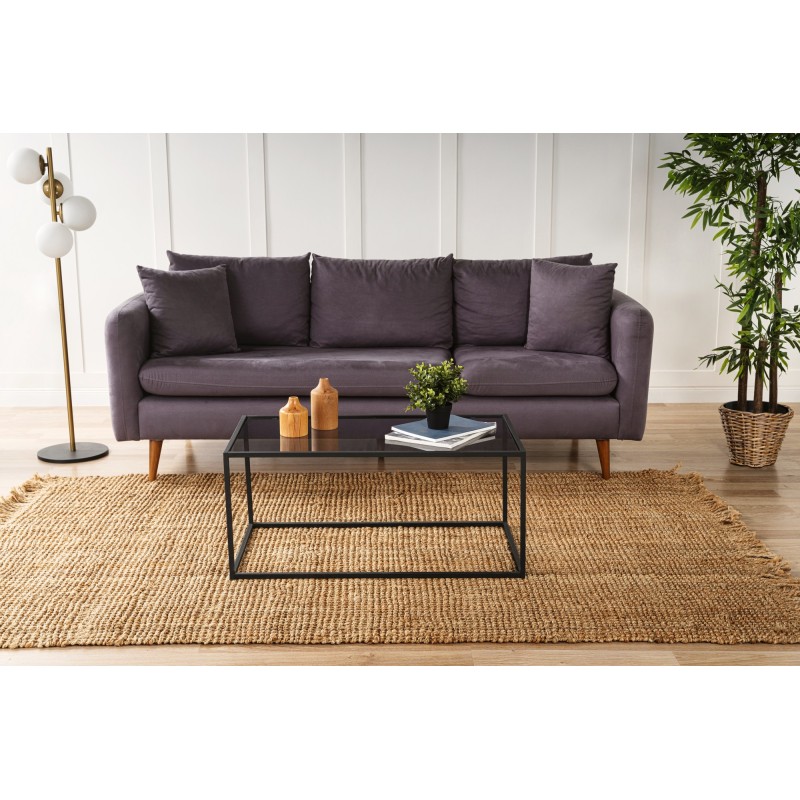 Coffee Table Lizbon - Smoked Glass Black