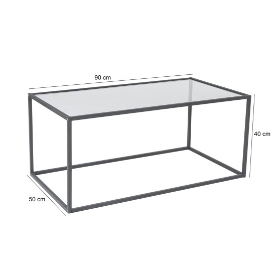 Coffee Table Lizbon - Smoked Glass Black Coffee Table Lizbon - Smoked Glass Black