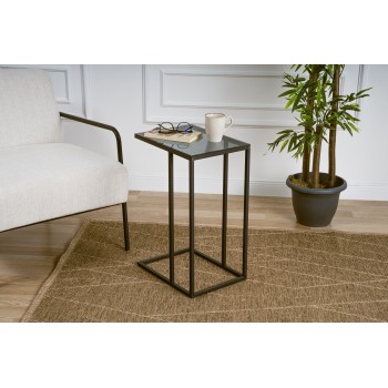 Side Table Alaska C - Smoked Glass Black
