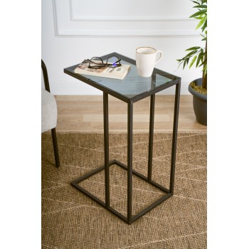 Side Table Alaska C - Smoked Glass Black