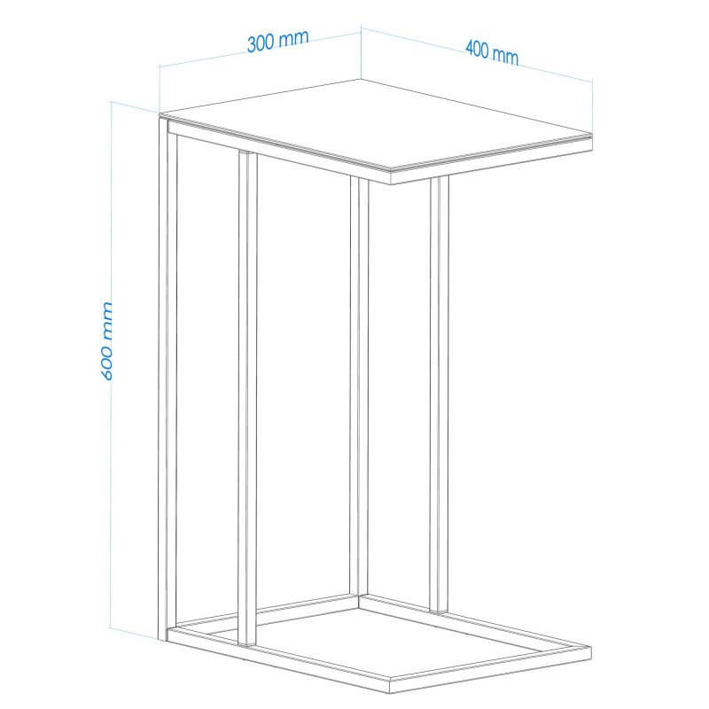 Side Table Alaska C - Smoked Glass Black