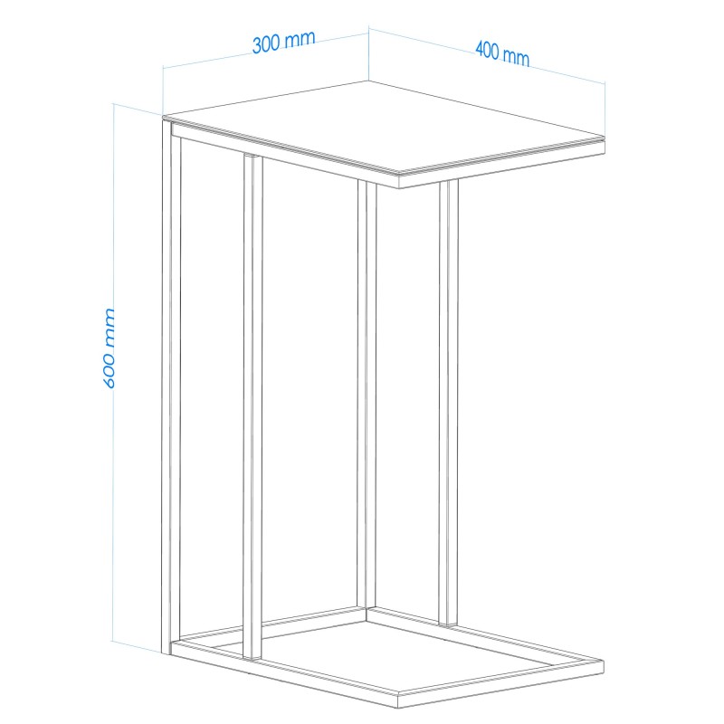 Side Table Alaska C - Smoked Glass Black