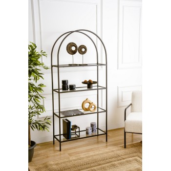 Bookshelf Mona - Black Glass Black