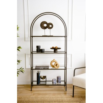 Bookshelf Mona - Black Glass Black