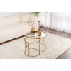 Coffee Table Set Gold-Transparent-60-42 Gold