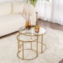 Coffee Table Set Gold-Transparent-60-42 Gold