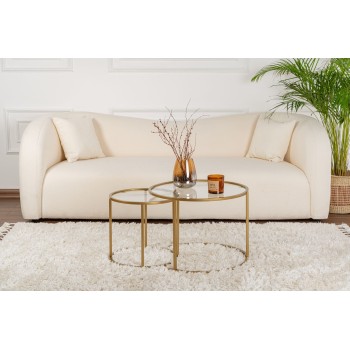 Coffee Table Set Gold-Transparent-60-42 Gold