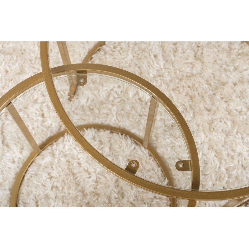 Coffee Table Set Gold-Transparent-60-42 Gold