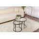 Coffee Table Set Black-Transparent-60-42 Black