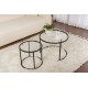 Coffee Table Set Black-Transparent-60-42 Black