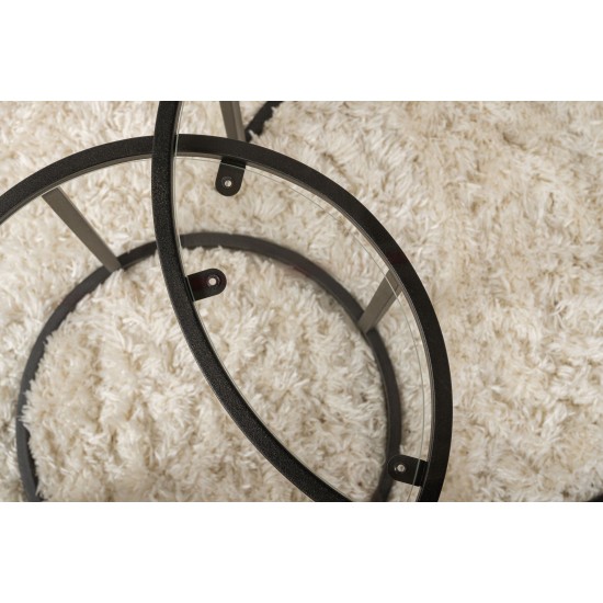 Coffee Table Set Black-Transparent-60-42 Black