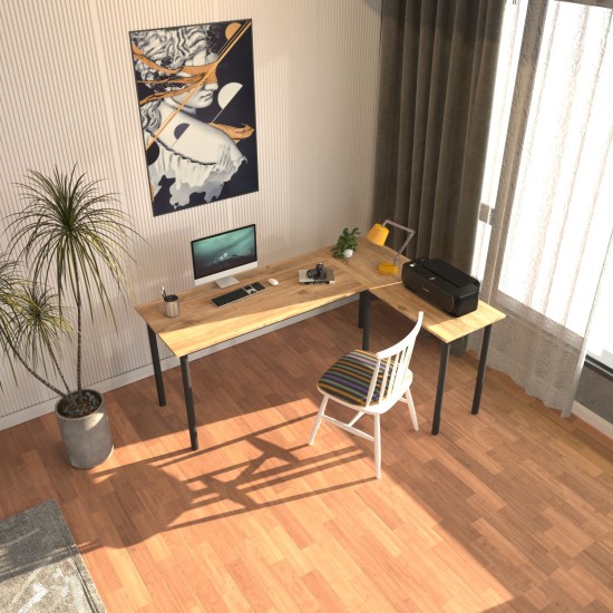 Study Desk Viva L - Black, Atlantic Pine Black
Atlantic Pine