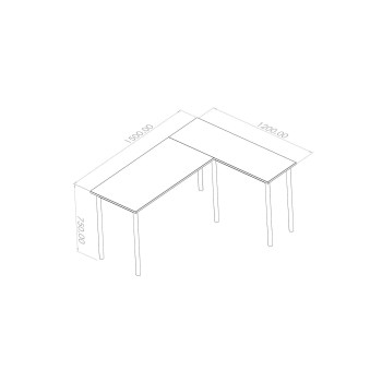 Study Desk Viva L - Black, Atlantic Pine Black
Atlantic Pine