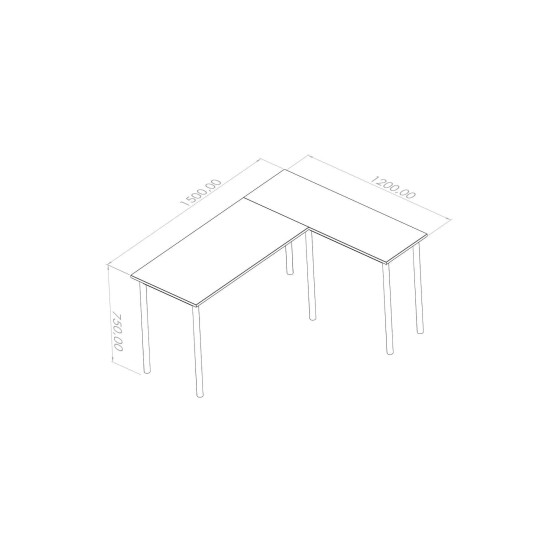 Study Desk Viva L - Black, Atlantic Pine Black
Atlantic Pine