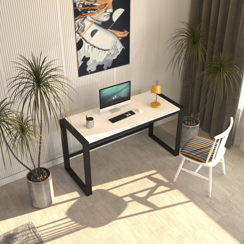 Study Desk Marsilya 122 - White, Black White
Black