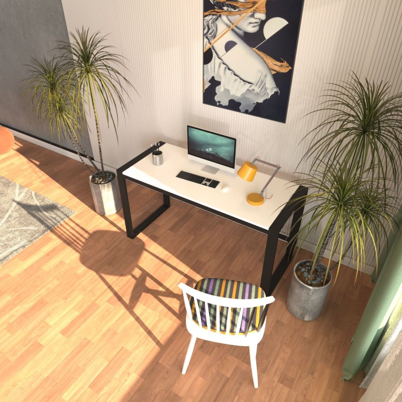 Study Desk Marsilya 122 - White, Black White
Black