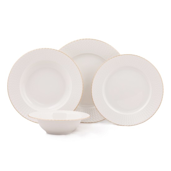 Dinner Set (24 Pieces) BNIRN24Y2520 White
Gold Dinner Set (24 Pieces) BNIRN24Y2520 White
Gold