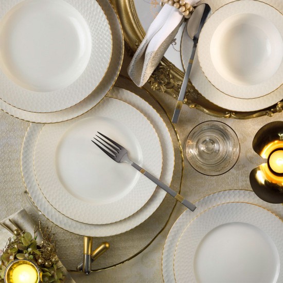 Dinner Set (24 Pieces) BNIRN24Y2520 White
Gold Dinner Set (24 Pieces) BNIRN24Y2520 White
Gold