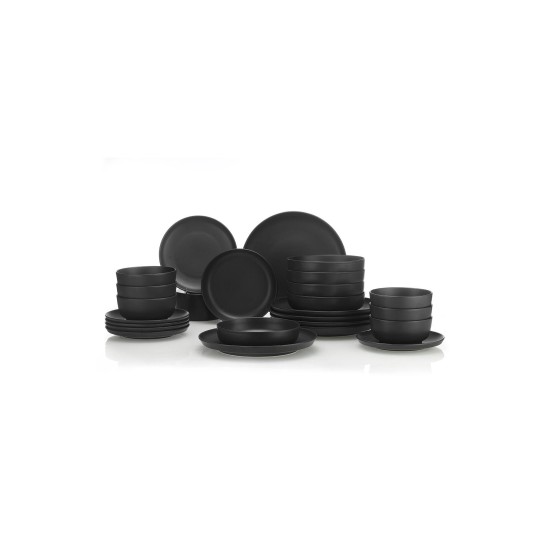 Dinner Set (24 Pieces) CRT24YS740170 Matte Black Hermia Dinner Set (24 Pieces) CRT24YS740170 Matte Black