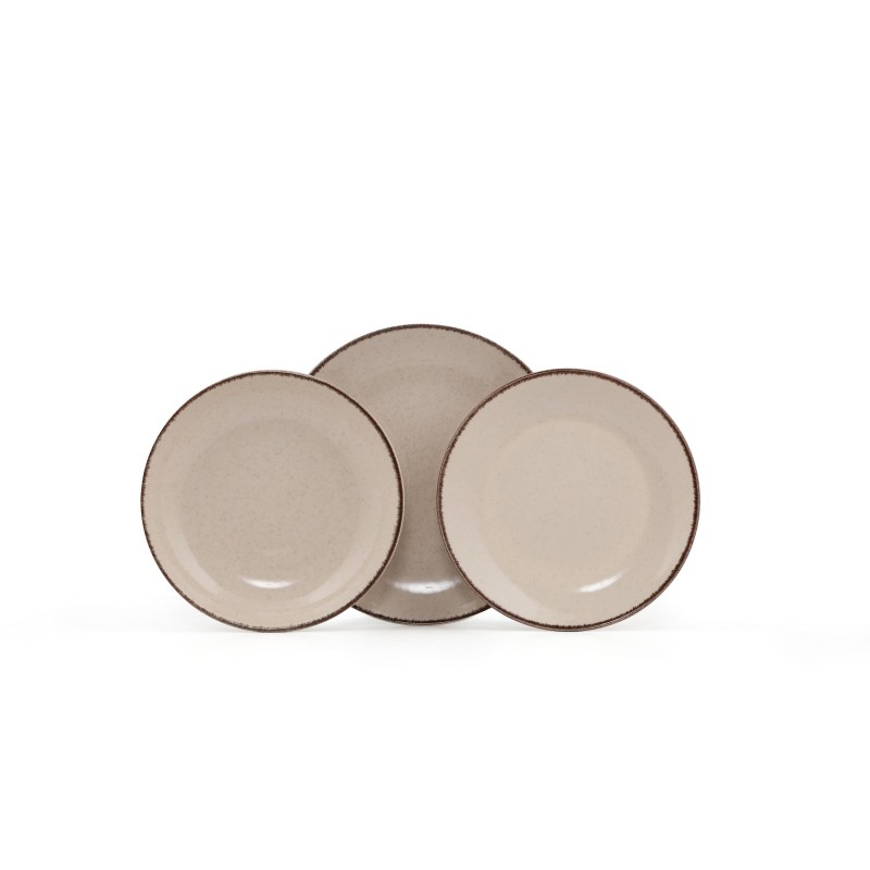 Σετ Πιάτα  Δείπνου Πορσελάνη  (18 Τεμάχια) - Cinnamon