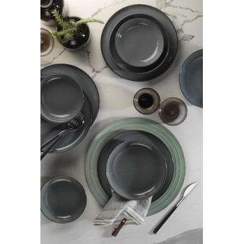 Σετ Πιάτα  Δείπνου Πορσελάνη (12 Τεμάχια) - Grey