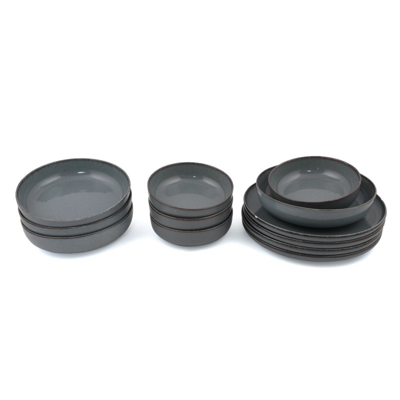 Σετ Πιάτα  Δείπνου Πορσελάνη (12 Τεμάχια) - Grey