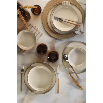 Σετ Πιάτα  Δείπνου Πορσελάνη  (12 τεμάχια) - Cream