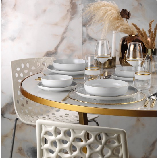 Dinner Set (24 Pieces) MOD24Y220 Gold
White