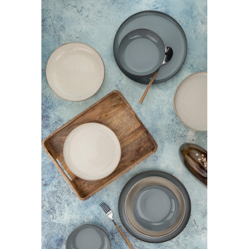 Dinner Set (16 Pieces) MOD16YS730K57B Anthracite
Cream