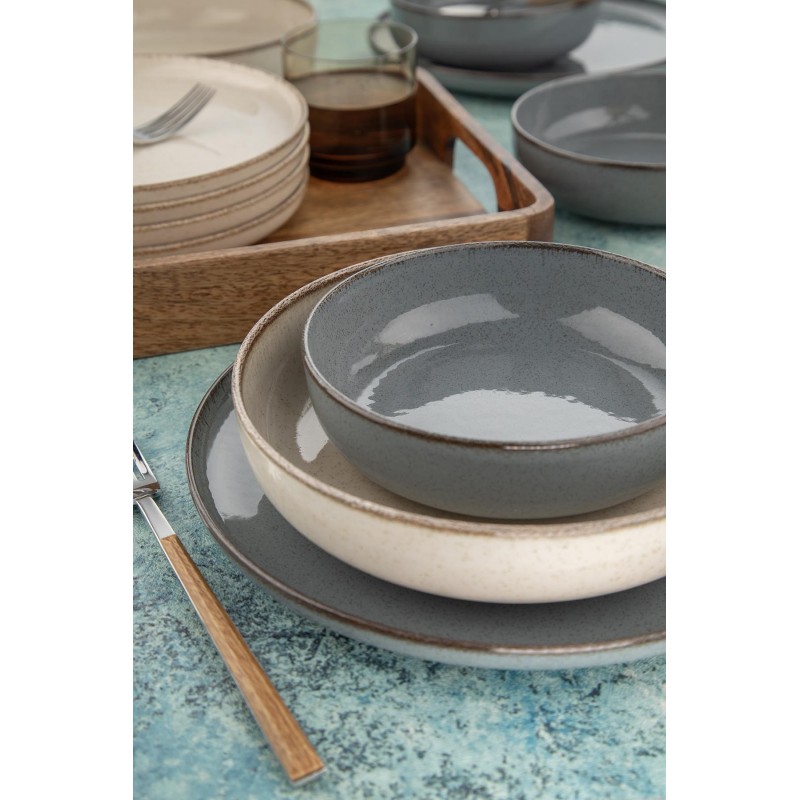 Dinner Set (16 Pieces) MOD16YS730K57B Anthracite
Cream