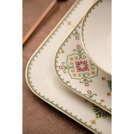 Dinner Set (26 Pieces) BNMNS26YS60112679 White
Green
Gold