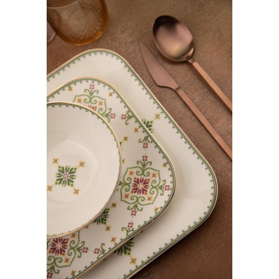 Dinner Set (26 Pieces) BNMNS26YS60112679 White
Green
Gold