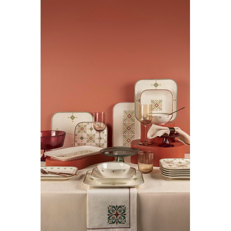 Dinner Set (26 Pieces) BNMNS26YS60112679 White
Green
Gold