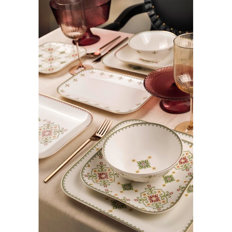 Dinner Set (26 Pieces) BNMNS26YS60112679 White
Green
Gold