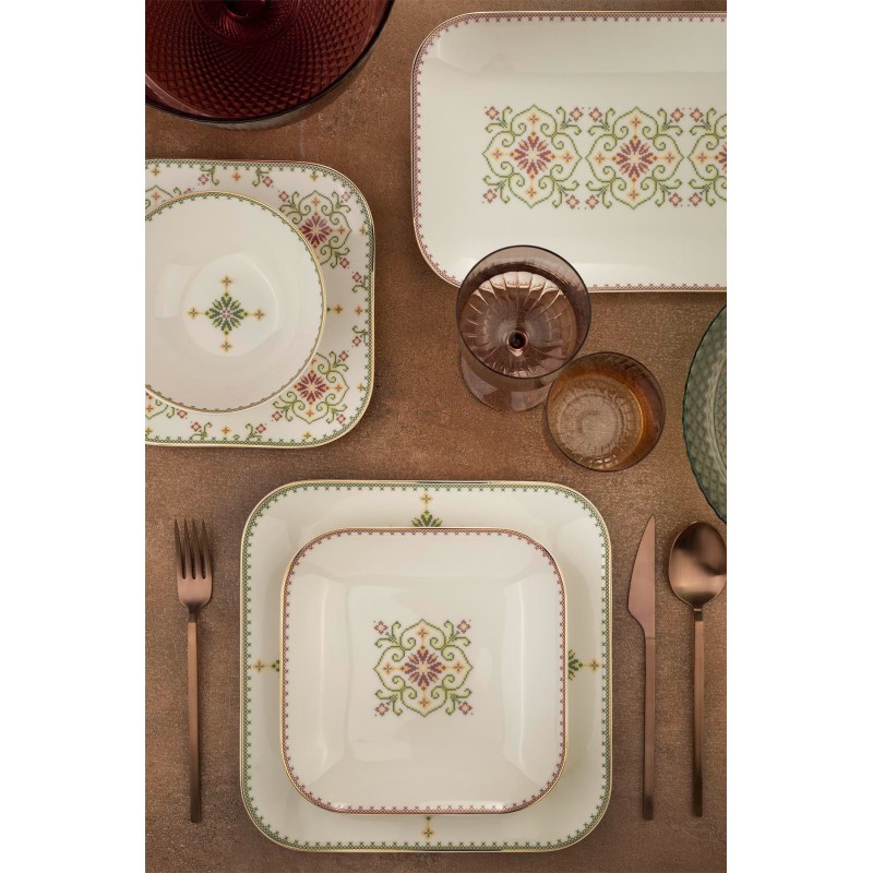 Dinner Set (26 Pieces) BNMNS26YS60112679 White
Green
Gold