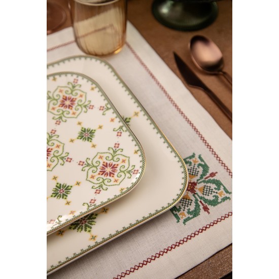 Dinner Set (26 Pieces) BNMNS26YS60112679 White
Green
Gold