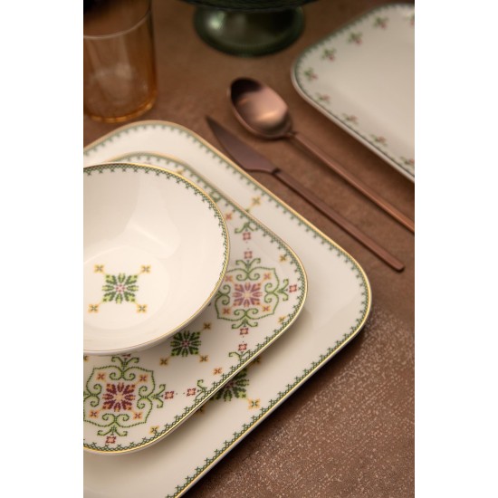 Dinner Set (26 Pieces) BNMNS26YS60112679 White
Green
Gold