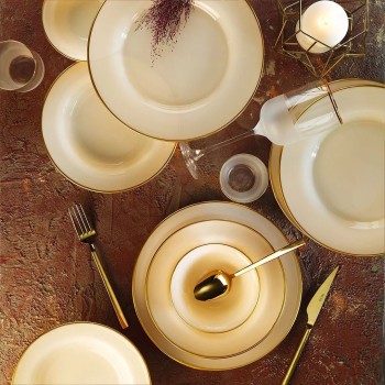 Dinner Set (18 Pieces) Glaresomongold Cream
Gold
