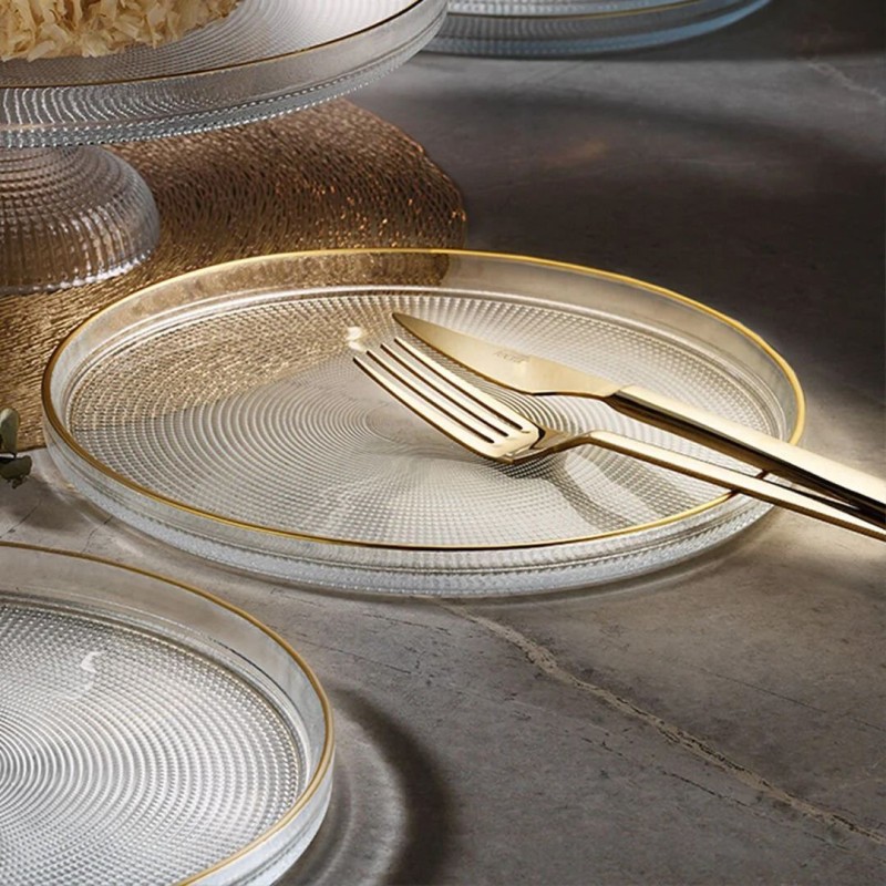 Dessert Plate Set (7 Pieces) Loren7ps Transparent
Gold