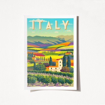 Poster A4 Italy - 1963 Multicolor