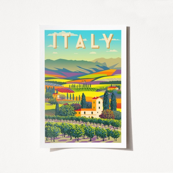 Poster A4 Italy - 1963 Multicolor Poster A4 Italy - 1963 Multicolor