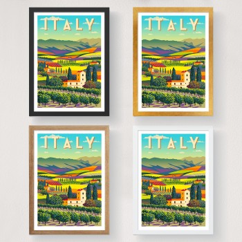 Poster A4 Italy - 1963 Multicolor