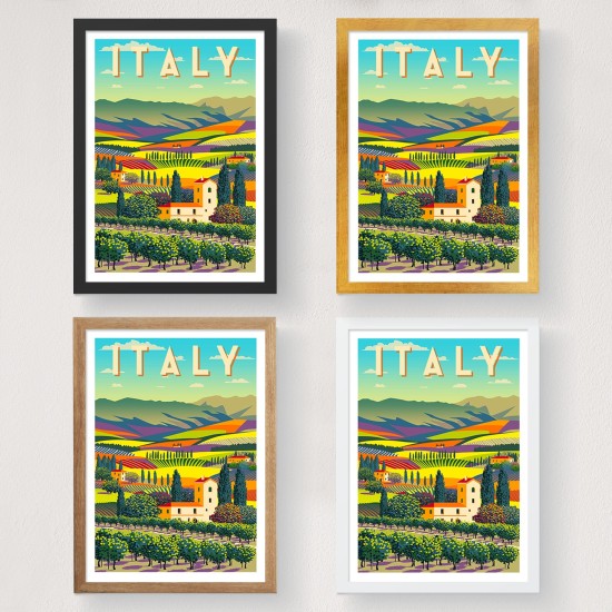 Poster A4 Italy - 1963 Multicolor Poster A4 Italy - 1963 Multicolor