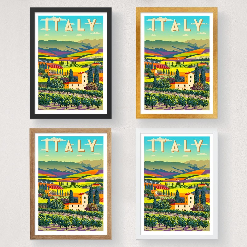 Poster A4 Italy - 1963 Multicolor