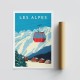 Poster A3 Les Alpes - 1990 Multicolor Poster A3 Les Alpes - 1990 Multicolor