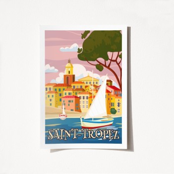 Poster A3 Saint Tropez - 2008 Multicolor