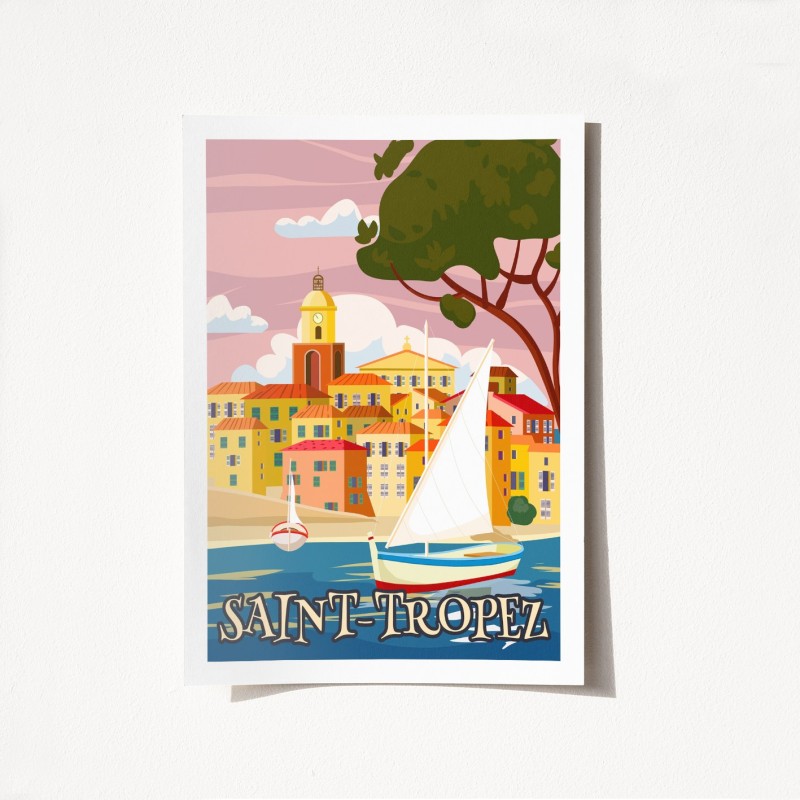 Poster A3 Saint Tropez - 2008 Multicolor
