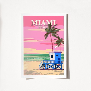 Poster A4 Miami - 2016 Multicolor