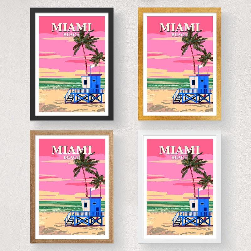 Poster A4 Miami - 2016 Multicolor